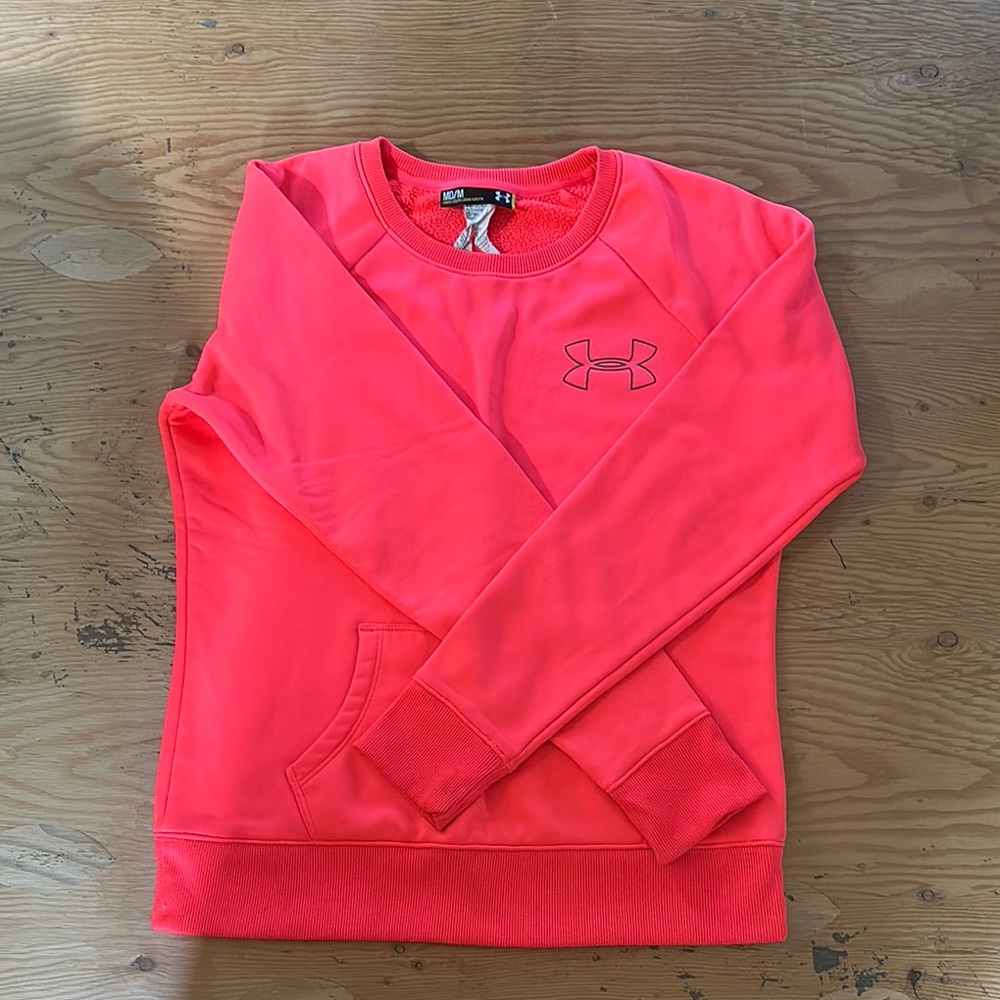 Under Armour Pink Crew Neck Sweater Vibrant Cotton Blend